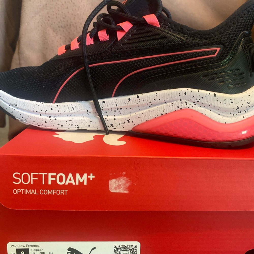 Puma Black and Pink Modern Sneakers